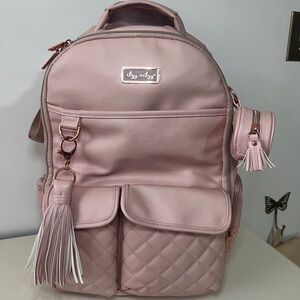 Itzy Ritzy Blush Pink Quilted Boss Plus Diaper Bag WITH added Pacifier Pod